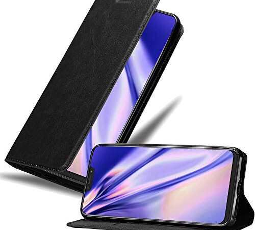 Cadorabo Custodia Libro per Asus ZenFone 5Z in NERO DI NOTTE - con Vani di Carte, Funzione Stand e Chiusura Magnetica - Portafoglio Cover Case Wallet Book Etui Protezione