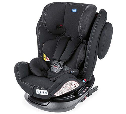 Chicco Unico Plus Seggiolino Auto 0-36 Kg Isofix Girevole A 360° E Reclinabile, Gruppo 0+/1/2/3 Da 0 A 12 Anni, Nero, 58 X 53 X 63 Cm