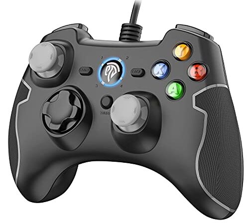 EasySMX Controller PC, Joystick PC Cablato, Connessione Stabile Tramite Cavo 1,8m, Controller PC con Alta Sensibilità e Doppia Virazione Feedback, per PC Windows/Steam Deck/Android / PS3 / TV Box