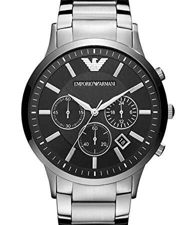 Emporio Armani Orologio Cronografo da Uomo in Acciaio Inossidabile, AR2460