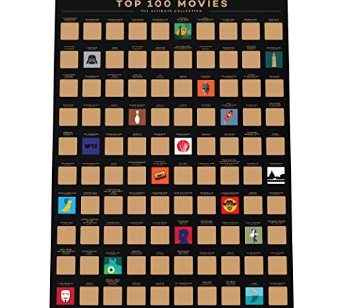 Enno Vatti 100 Movies Scratch off Bucket List Poster - Migliori Film da Sempre Lista dei Desideri (42 x 59.4 cm)