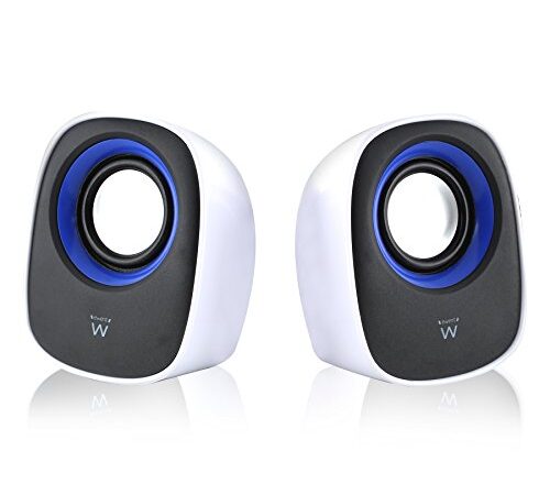 Ewent Juliet Sistema Audio 2.0 Speaker Casse Stereo, Alimentate via USB, Bianco/Nero/Blu