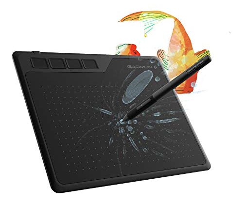 GAOMON S620 Tavoletta Grafica da 6,5 x 4 Pollici con 4 Pulsanti Express, per Game OSU, formazione a distanza, Supporto Android, Windows e Mac