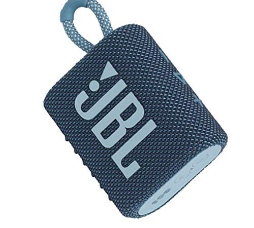 JBL GO 3 Speaker Bluetooth Portatile, Cassa Altoparlante Wireless con Design Compatto, Resistente ad Acqua e Polvere IPX67, fino a 5 h di Autonomia, USB, Blu