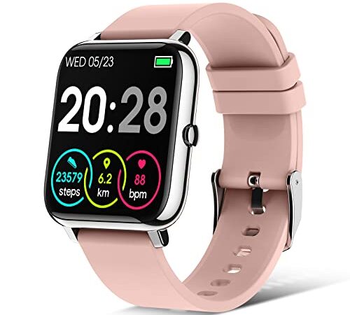 Judneer Smartwatch Rosa, Orologio Fitness con 1.4 Pollici Touchscreen a Colori Smart Watch, Contapassi Cardiofrequenzimetro Smartband Notifiche Messaggi, Sportivo Activity Tracker Cronometro per Donna