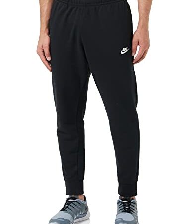 Nike Sportswear Club Jggr Ft, Pantalone Sportivo Uomo, Black/Back/(White), M