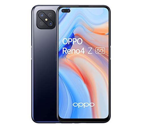 OPPO Reno4 Z Smartphone 5G, 184g, Display 6.57" FHD+ LCD, 4 Fotocamere 48MP, RAM 8GB + ROM 128GB non Espandibile, Batteria 4000mAh, Ricarica Rapida, Dual Sim, [Versione Italiana], Ink Black