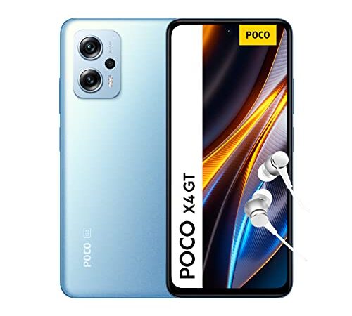 POCO X4 GT 5G - Smartphone 8+256GB, 6.6” 144Hz DynamicSwitch DotDisplay, MediaTek Dimensity 8100, Tripla 64MP, 5080mAh, 67W Turbo Charging, Blue (versione IT + garanzia 2 anni) con Alexa