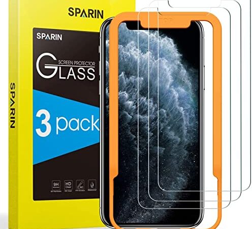 SPARIN [3 Pezzi] Vetro Temperato Compatibile con iPhone 11 Pro Max / XS Max, Pellicola Vetro Temperato iPhone XS Max con [Strumento di Installazione Facile] [Caso Amichevole] [HD Chiaro]