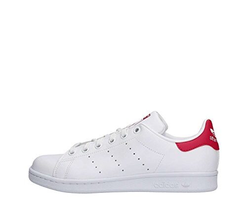 adidas Stan Smith K, Scarpe da Ginnastica, Footwear White/Footwear White/Bold Pink, 35.5 EU