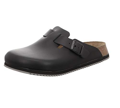 Birkenstock Professional BOSTON NL SCHWARZ 60194, Zoccoli e sabot Unisex adulto, Nero (SUPERLAUF), 47