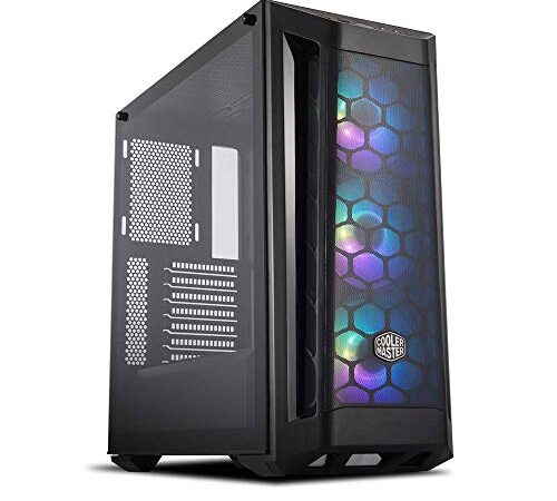 Cooler Master MasterBox MB511 ARGB - Case PC ATX con Pannello Frontale in Rete, 3 Ventole da 120mm Preinstallate, Pannello Laterale in Vetro, Configurazioni Flusso Aria Flessibili - ARGB