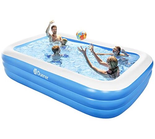 Duerer Piscine gonfiabili, Piscine gonfiabili Rettangolare, Piscina per Famiglie per Cortile, Festa Estiva in Acqua, all'aperto, Giardino, Adulti - 305cm x 182cm x 56cm