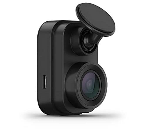 Garmin Dash Cam Mini 2, 1080p angolo 140 gradi, controllo vocale, sorveglia l'auto in sosta, salvataggio in cloud, Nero