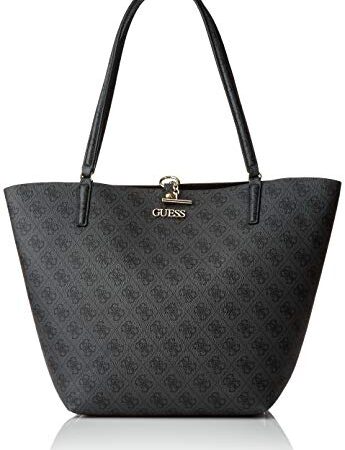 Guess Alby Toggle Tote, Borsa Donna, Coal/Black, Size One