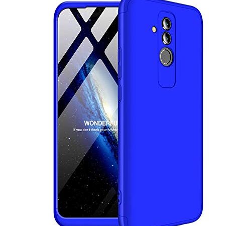 Homikon 360 Gradi Custodia Full Body Ultra Sottile Plastica Dura Protettiva in Rigida Hard PC Cover Caso Hard Case Morbida Soft Fronte e Retro Totale Bumper per Huawei Mate 20 Lite - Blu