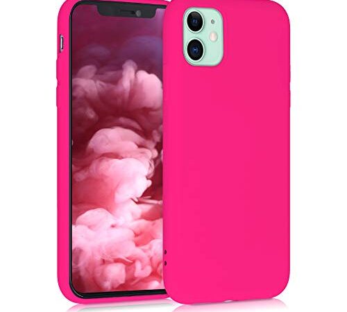 kwmobile Custodia Compatibile con Apple iPhone 11 - Cover Silicone Gommato - Back Case Protezione Posteriore Cellulare - Rosa Shocking