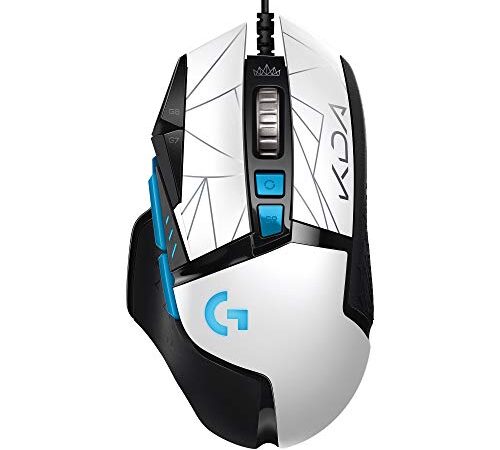 Logitech G502 HERO K/DA Mouse Gaming Cablato Alte Prestazioni, Sensore HERO 25K, LIGHTSYNC RGB, Pesi Regolabili, Tasti programmabili, Attrezzatura ufficiale League of Legends - Bianco