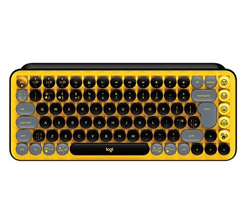 Logitech POP Keys Tastiera Meccanica Wireless con Tasti Emoji Personalizzabili, Design Compatto Durevole, Connettività Bluetooth o USB, Compatibilità Multidispositivo e OS, Layout Italiano, Blast