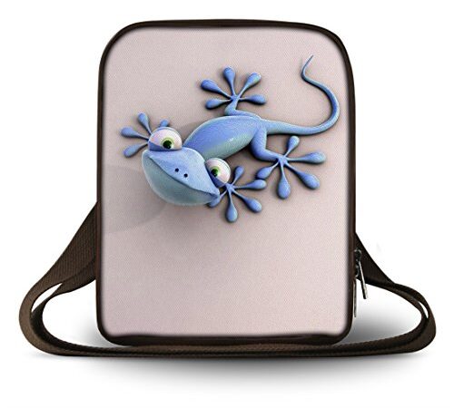 Luxburg® Design - Borsa a tracolla per tablet e e-book reader fino a 10,1 pollici, motivo: Gecko