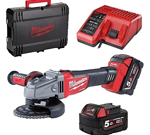 Milwaukee Smerigliatrice angolare a batteria M18FSAG125XB-502X 18,0 Volt / 5,0 Ah