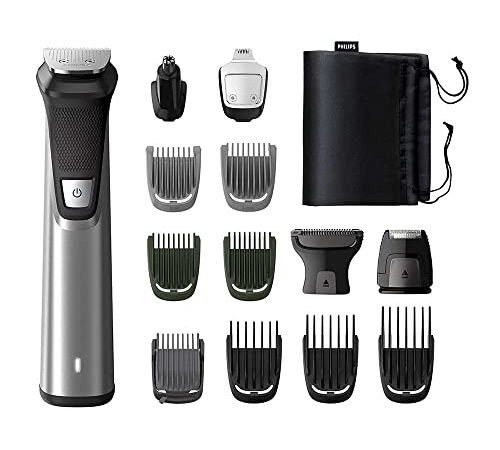 Philips Multigroom Serie 7000 14-In-1, Viso, Capelli E Corpo Con Tecnologia Dualcut, ‎Grigio Nero, 6.5 X 19 X 22 Cm