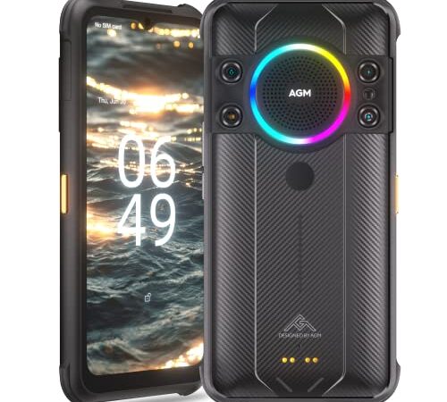 Rugged Smartphone AGM H5 Pro Telefono Indistruttibile 8+128G con 6,52" HD+, 109dB Altoparlante, Helio G85 CPU, 7000mAh Batteria, 48MP+20MP, Android 12 Cellulare 4G Dual SIM, IP68/IP69K/MIL-STD-810H