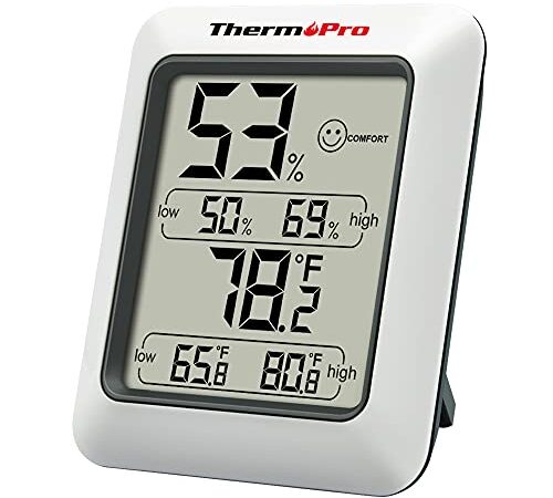 ThermoPro TP50 Termometro Igrometro Digitale per Ambiente Misuratore di Umidità e Temperatura Interno per Casa Termoigrometro Professionale per Misura Stanza