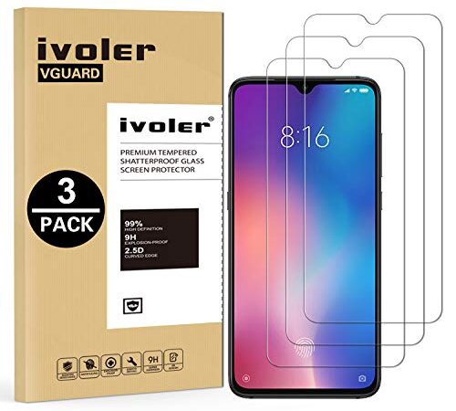 VGUARD [3 Pack] Pellicola Vetro Temperato per Xiaomi Mi 9 SE, Pellicola Protettiva Protezione per Schermo per Xiaomi Mi 9 SE