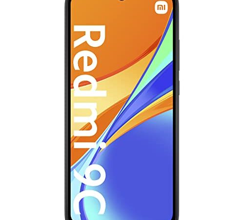 Xiaomi Redmi 9C Smartphone, 4GB+ 128GB, 6.53" HD+ Dot Drop Display 5000mAh (typ), con Face Unlock AI, 13 MP, Tripla Fotocamera, Grigio (Midnight Grey)