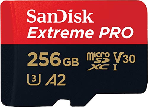 SanDisk 256 GB Extreme PRO scheda microSDXC + adattatore SD + RescuePRO Deluxe, fino a 200 MB/s, prestazioni app A2, UHS-I, Classe 10, U3, V30