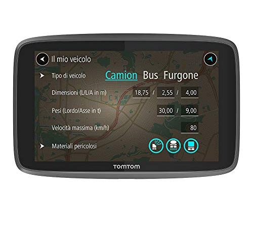 TomTom GO Professional 620 Navigatore Satellitare per Camion, Autobus, Furgone, Limitazioni di Altezza e Peso, Informazioni in Tempo Reale, Aggiornamenti tramite WiFi, Smartphone Connesso, Nero, 6"